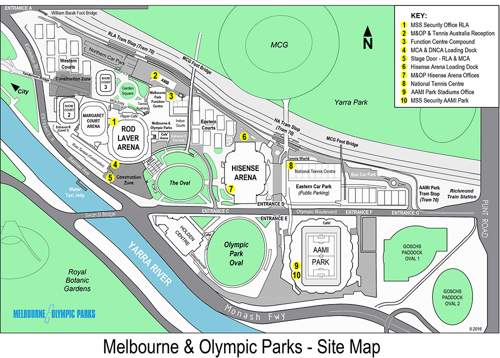 Map - Melbourne & Olympic Parks